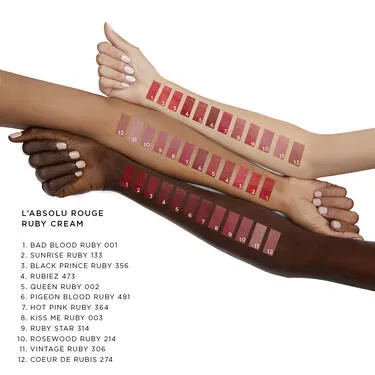 L'Absolu Rouge Ruby Cream Lipstick - Ultra-Pigmented Long Lasting Lipcolor