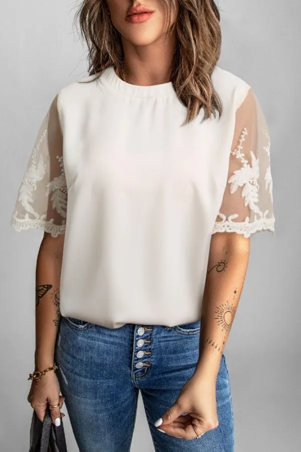 Lace Short Sleeve T-shirts