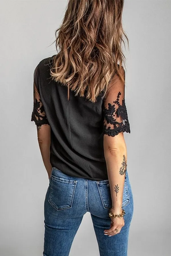 Lace Short Sleeve T-shirts