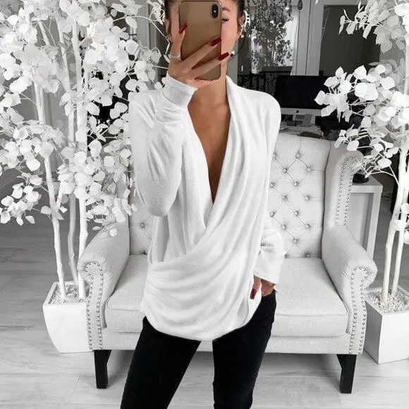 Large V-neck Loose T-shirt