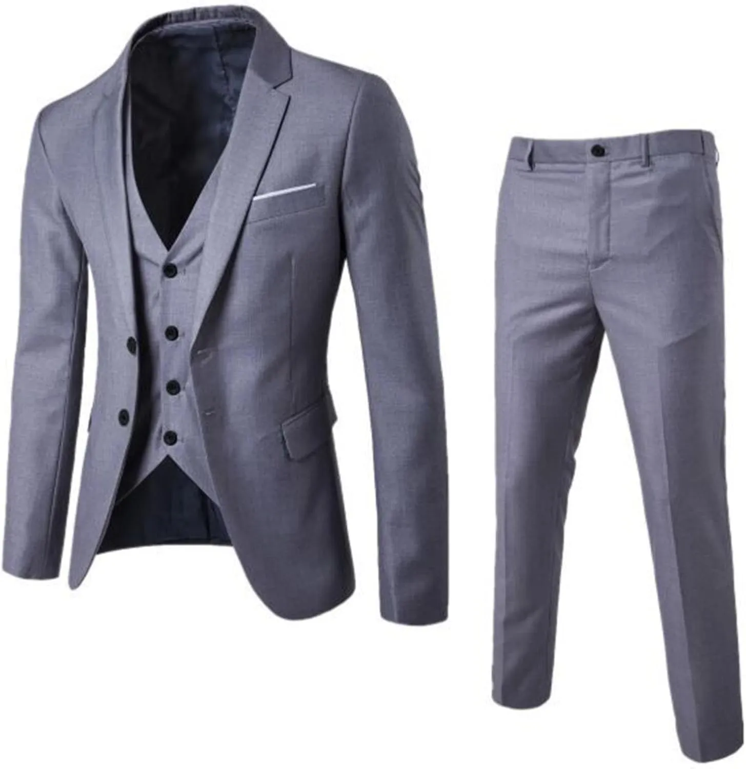 LCMTWX Men'S Suits Slim 3 Suit Business Wedding Party Jacket Vest & Pants Coat Big And Tall Suits For Men 3 Piece Suit 3