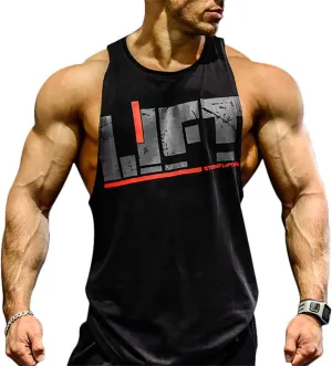 Lift Men's Bodybuilding Gym Tank Tops Workout Stringer Sleeveless Shirts Vest Cotton