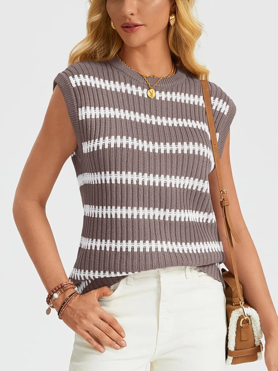 LILLUSORY Women's Summer Sweater Cap Sleeve Tops Sleeveless Tanks Knit Vest Spring Trendy Outfits 2025