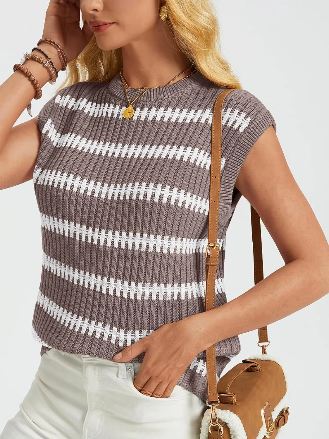 LILLUSORY Women's Summer Sweater Cap Sleeve Tops Sleeveless Tanks Knit Vest Spring Trendy Outfits 2025
