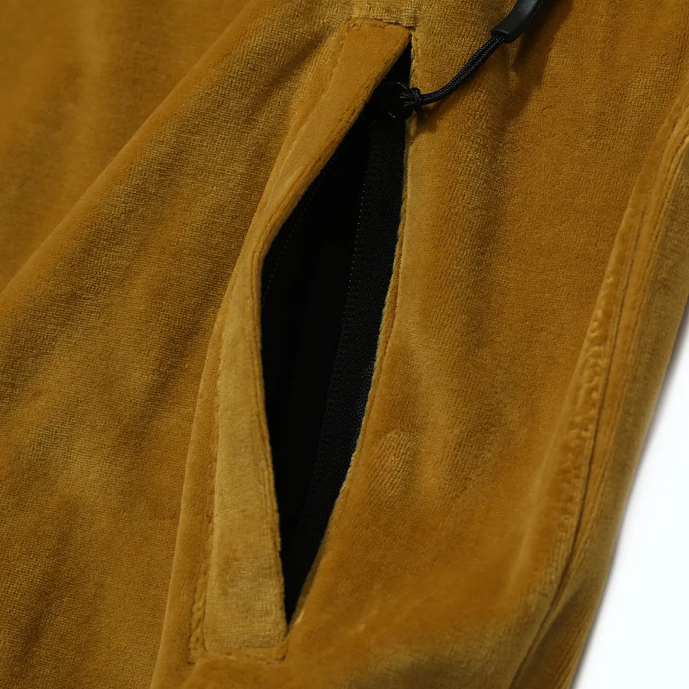 LOGO VELOUR LINE PULLOVER MUSTARD