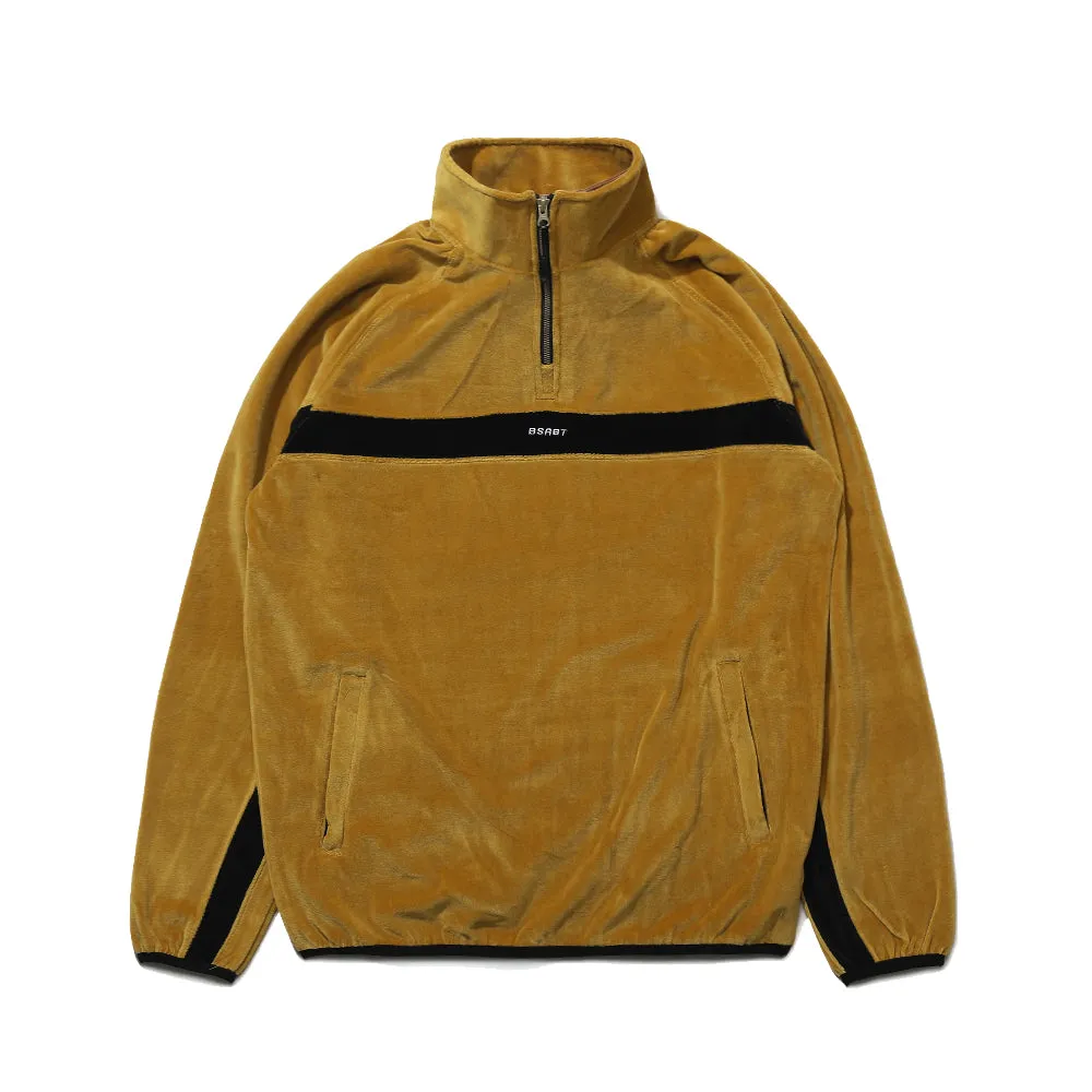 LOGO VELOUR LINE PULLOVER MUSTARD