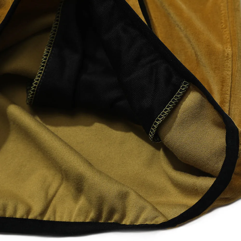 LOGO VELOUR LINE PULLOVER MUSTARD