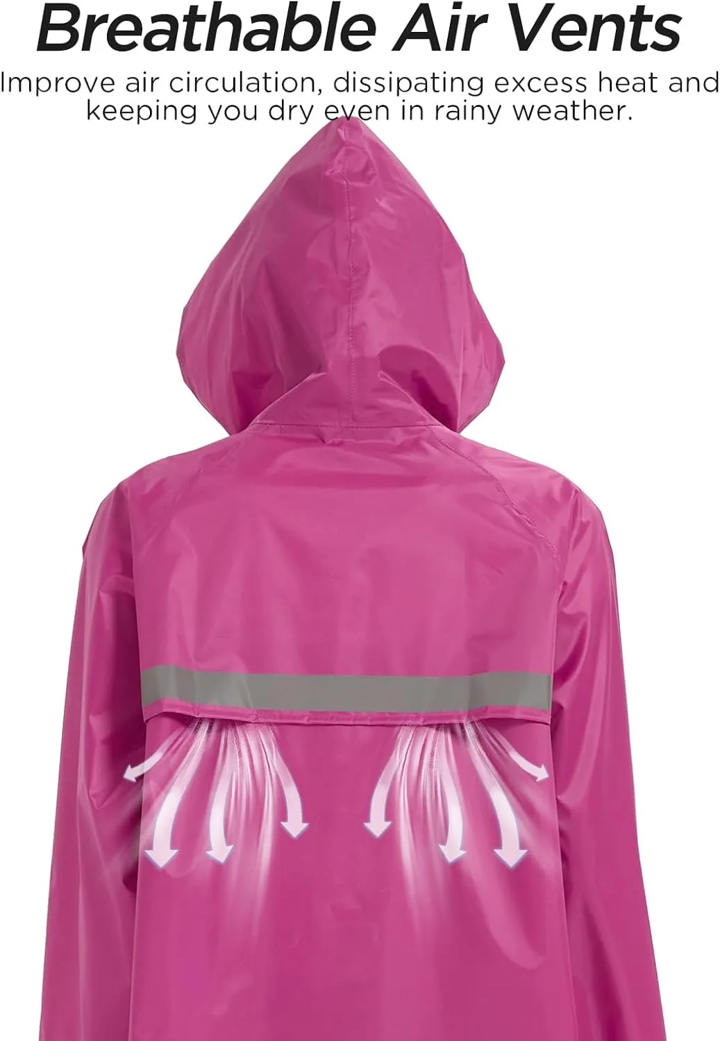 Long Women Rain Coats with Air Vents Waterproof Packable Rain Jacket Lightweight Raincoat Ponchos