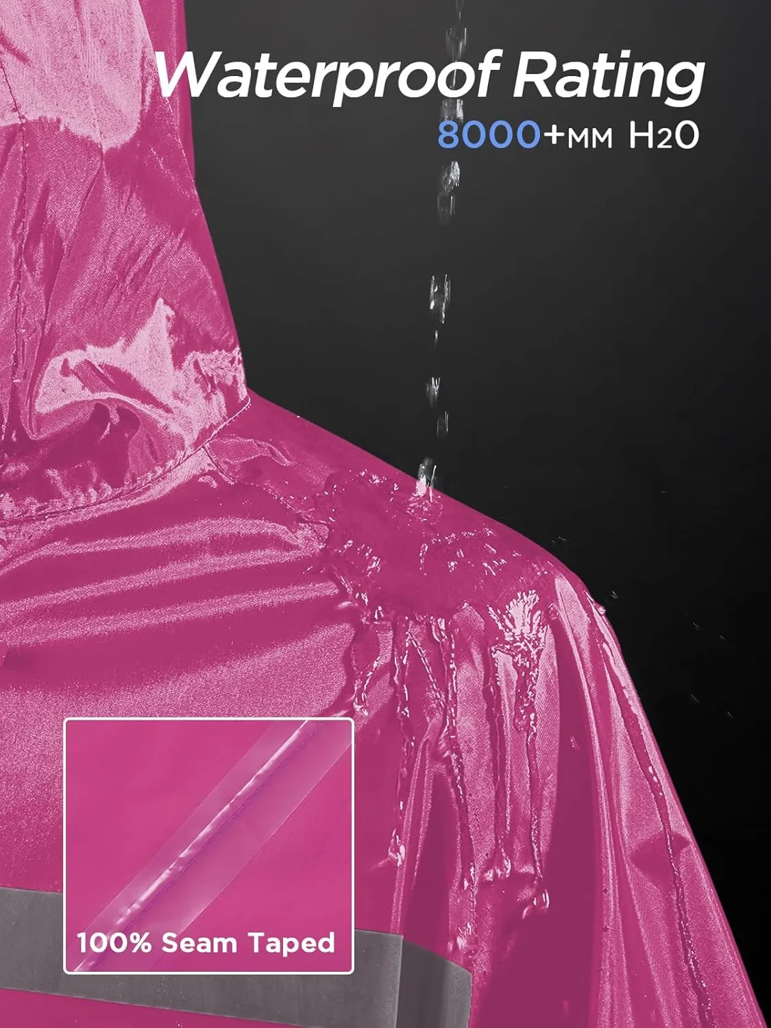 Long Women Rain Coats with Air Vents Waterproof Packable Rain Jacket Lightweight Raincoat Ponchos