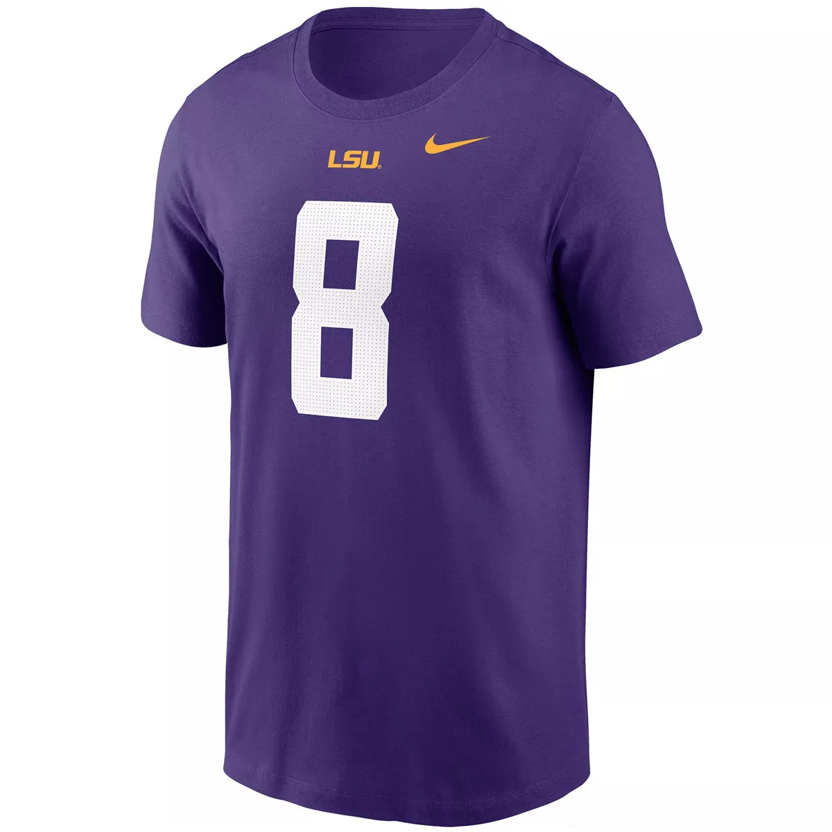 LSU Tigers Nike Malik Nabers #8 Football Jersey Player T-Shirt - Purple