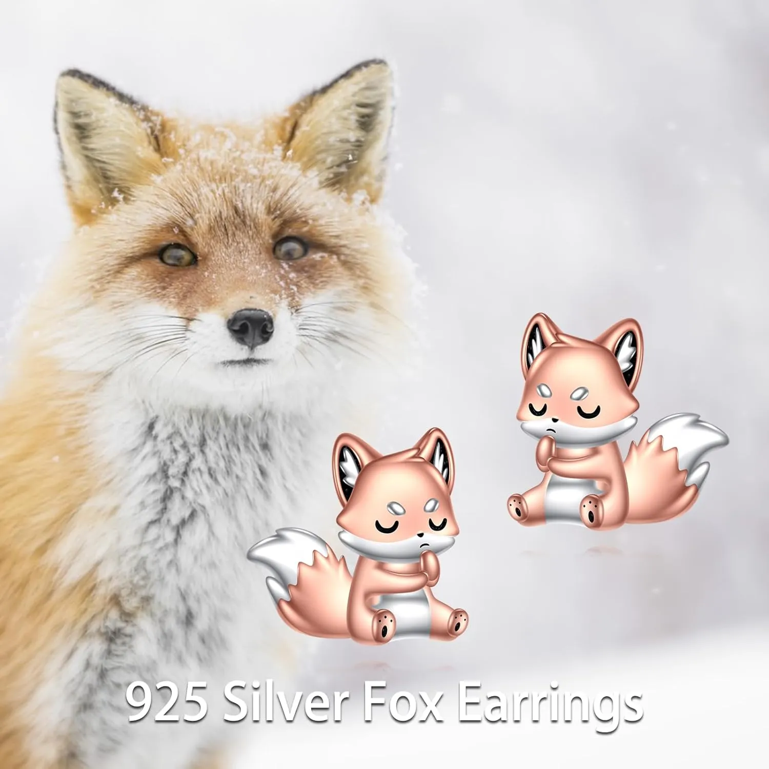 LUHE Animal Stud Earrings Sterling Silver Penguin/Paw Print/Panda/Dinosaur/Octopus/Axolotl/Cow/Fox/Cat/Bee/Pig/Rabbit Stud Earrings Animal Earrings for women