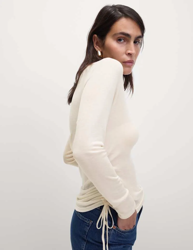 Lyocell Rich Ruched Top with Wool