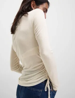 Lyocell Rich Ruched Top with Wool