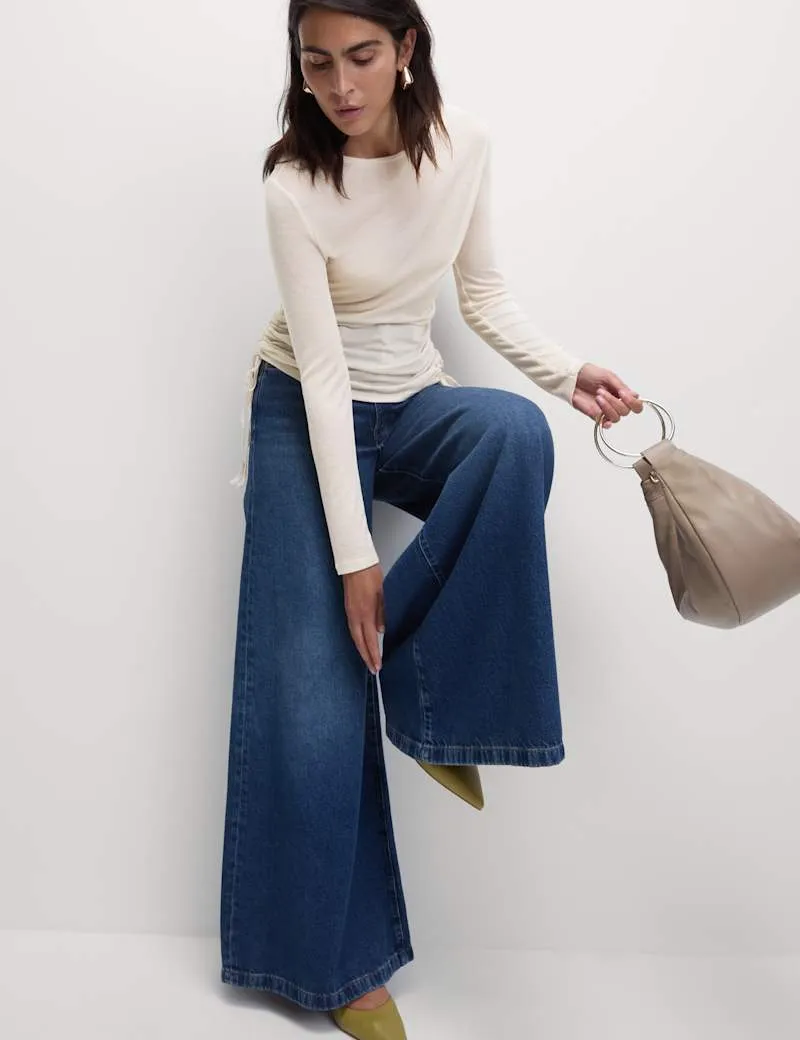 Lyocell Rich Ruched Top with Wool