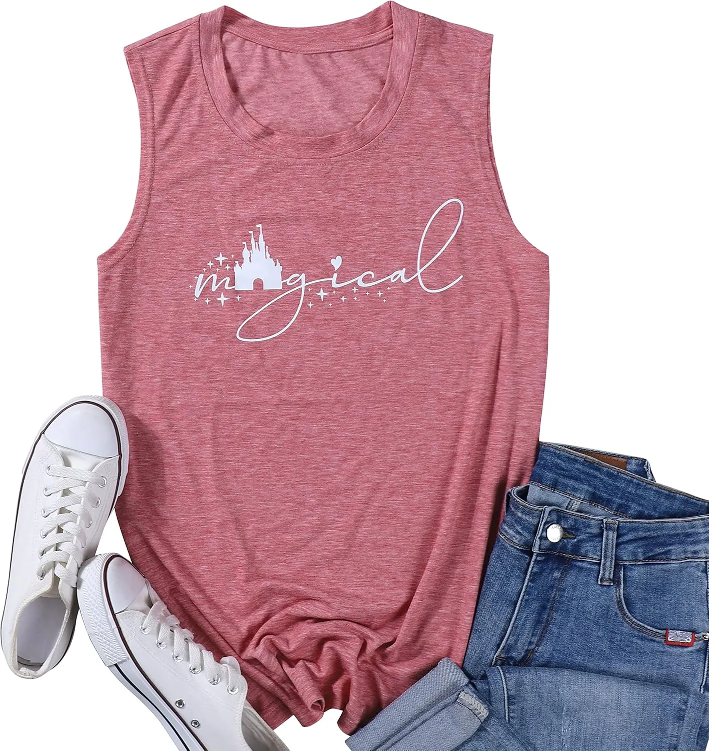 Magic Castle Tank Women Magic Kingdom Graphic Vest Summer Casual Vacation Sleeveless Tanks Tops