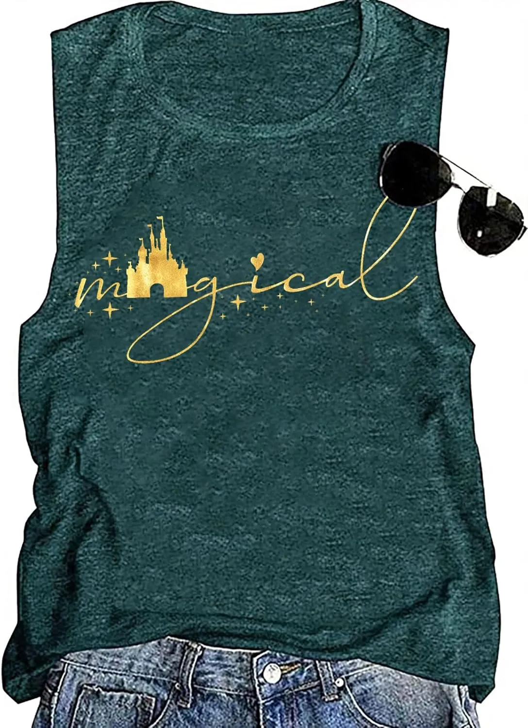 Magic Castle Tank Women Magic Kingdom Graphic Vest Summer Casual Vacation Sleeveless Tanks Tops