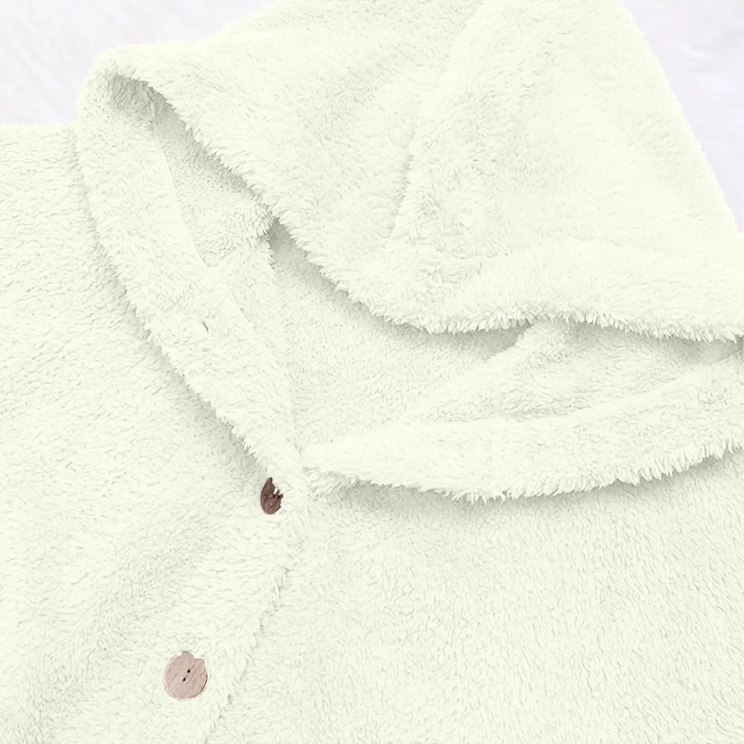 maisdgop Fleece Jacket Women Long Sleeve Sherpa Hooded Coats Winter Fall Warm Fuzzy Jackets Plus Size Button Plush Outerwear