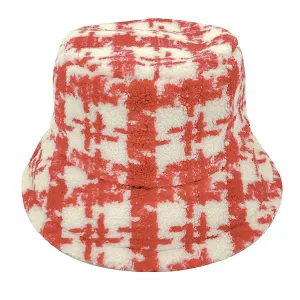 Make a Style Statement: Plaid Print Sherpa Bucket Hat for Women