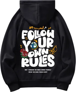 MakeMeChic Women's Graphic Print Sweatshirt Hoodie Drop Shoulder Long Sleeve Pullovers with Pocket