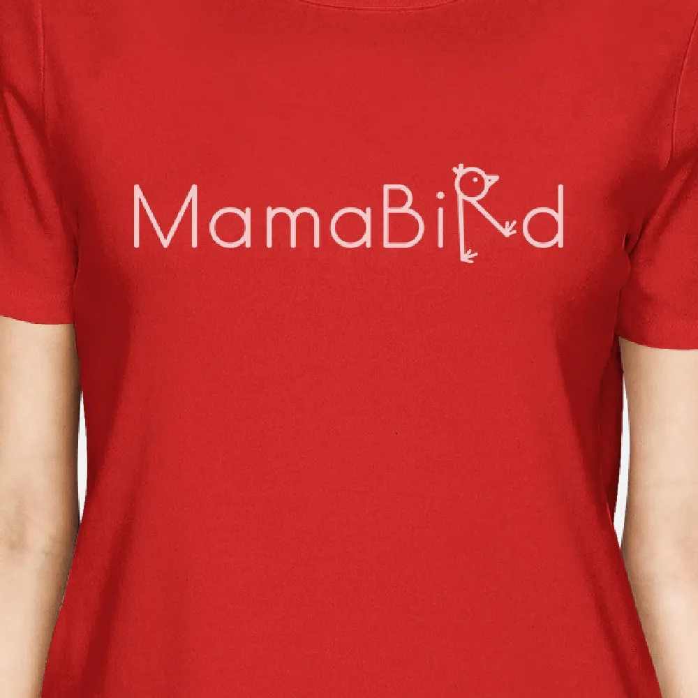 MamaBird Womens Red Short Sleeve Top Unique Design T Shirt For Her