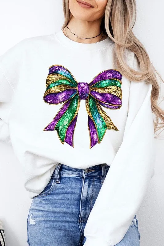 Mardi Gras Bow Graphic Plus Sweatshirt