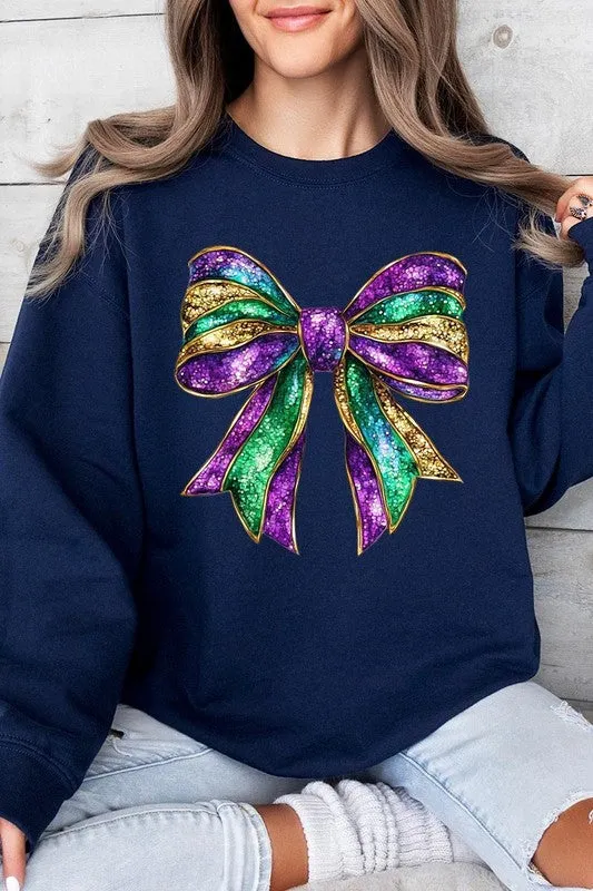 Mardi Gras Bow Graphic Plus Sweatshirt
