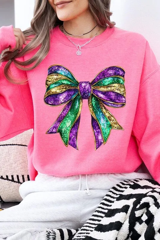 Mardi Gras Bow Graphic Plus Sweatshirt