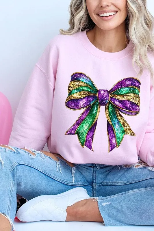 Mardi Gras Bow Graphic Plus Sweatshirt