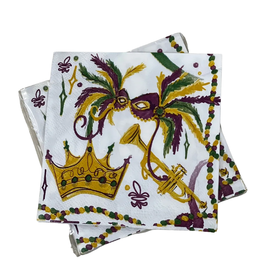 Mardi Gras Cocktail Napkin