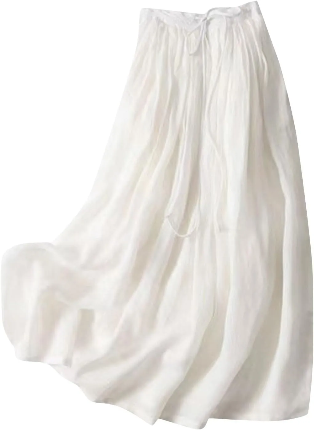 Maxi Skirts for Women Plus Size Women's Long Skirts, Flowy Summer Skirt A-Line Drawstring High Waisted Trendy 2025