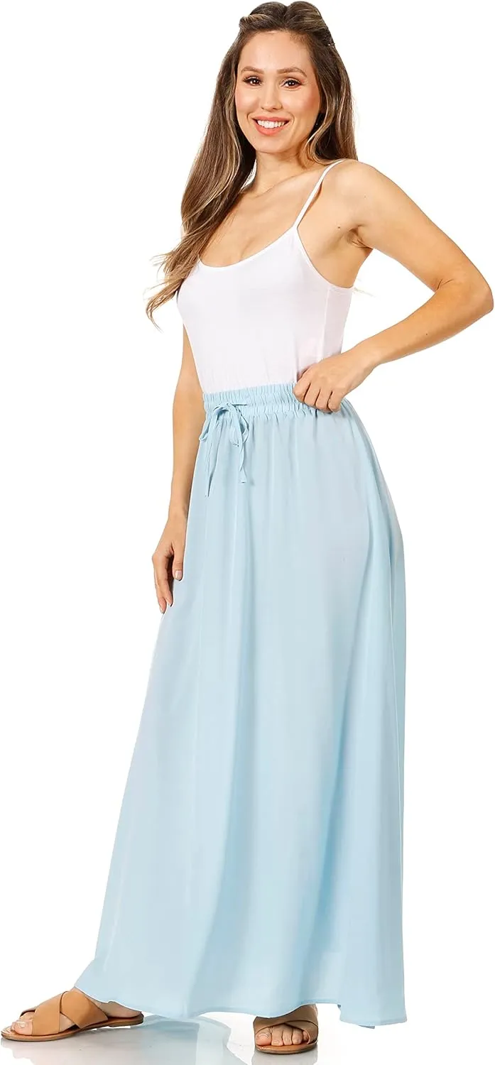 Maxi Skirts for Women Reg & Plus Size Women's Long Skirts, Flowy Summer Skirt Aline Elastic High Waisted Trendy 2023