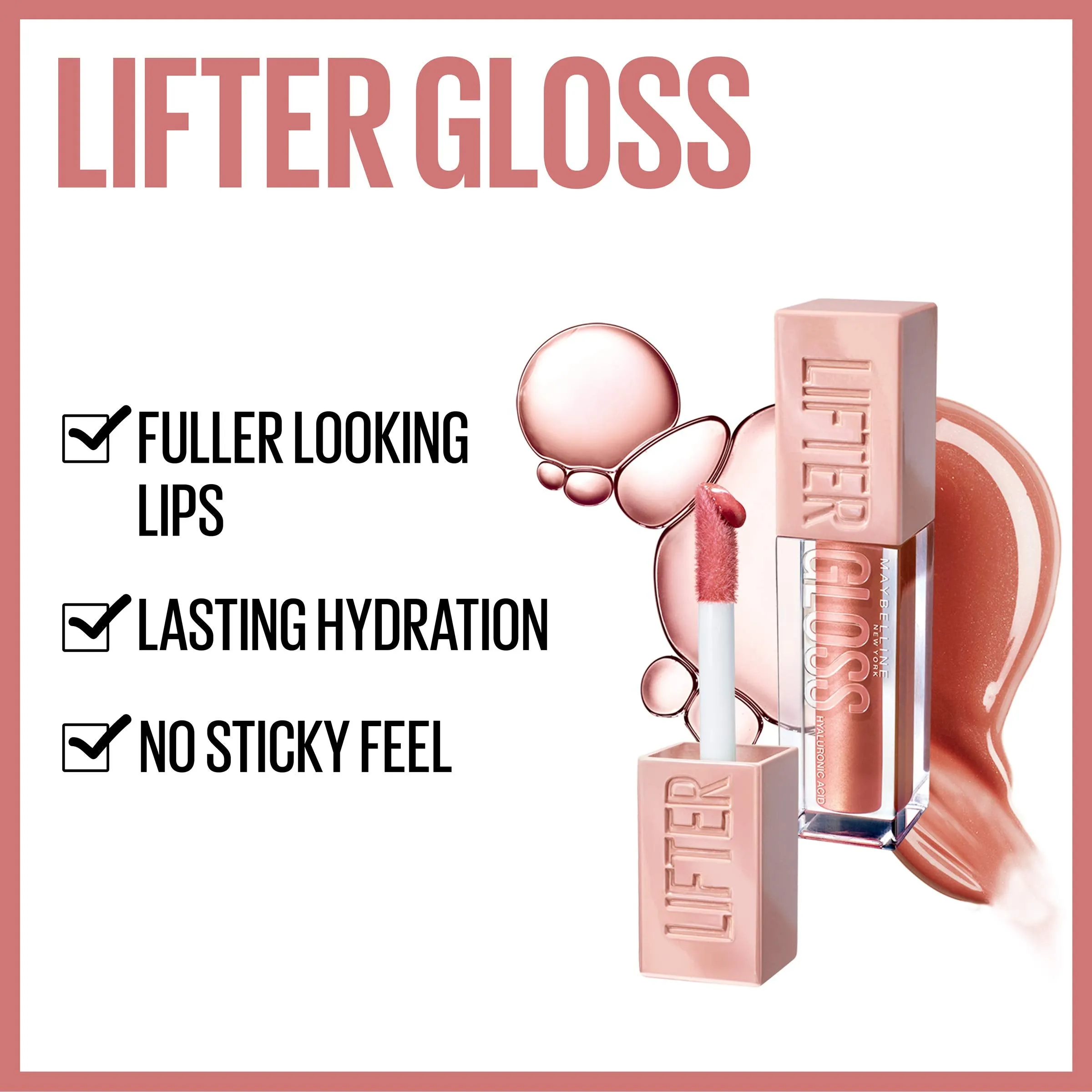Maybelline Lip Lifter Hydrating Lip Gloss with Hyaluronic Acid, Topaz, 0.18 Ounce