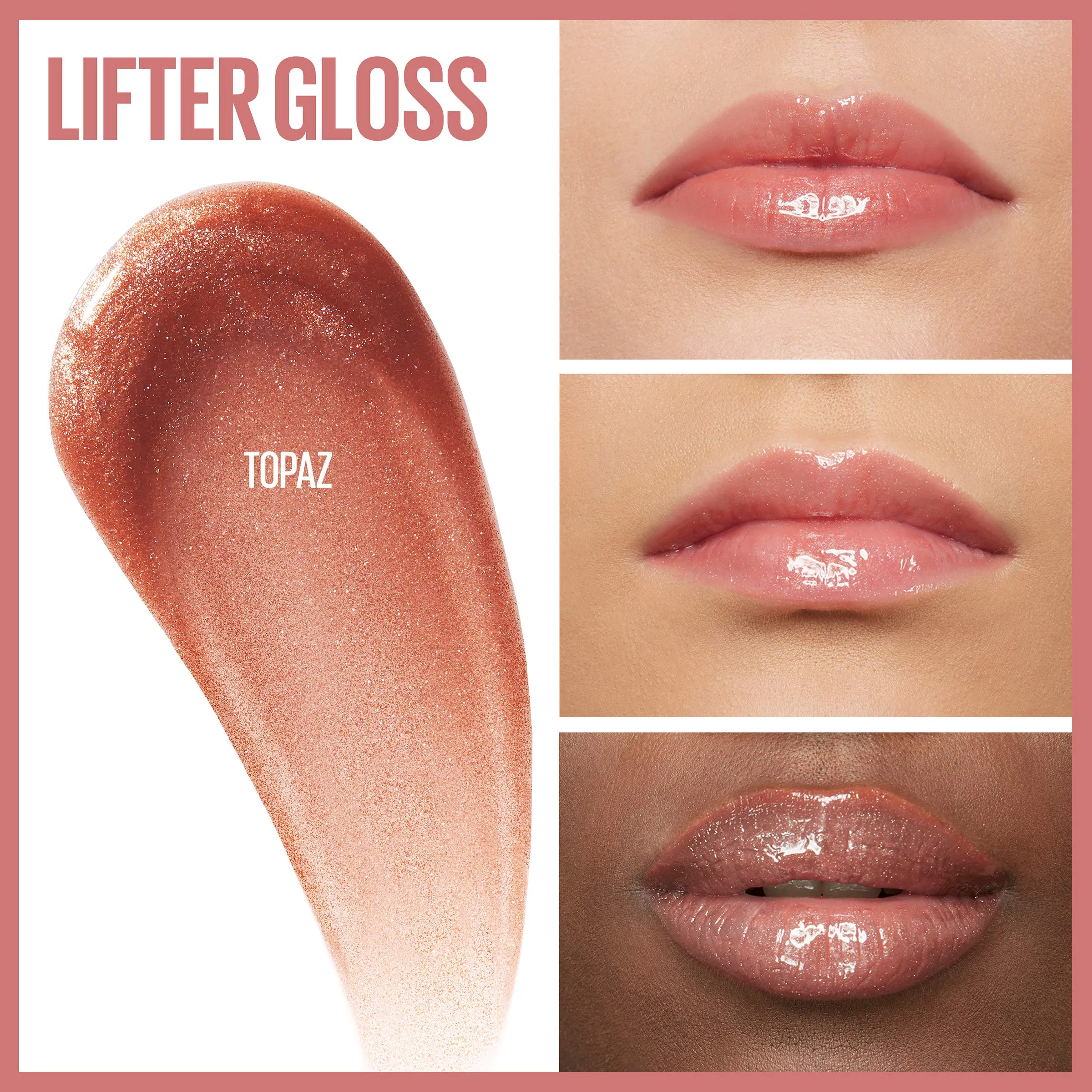 Maybelline Lip Lifter Hydrating Lip Gloss with Hyaluronic Acid, Topaz, 0.18 Ounce