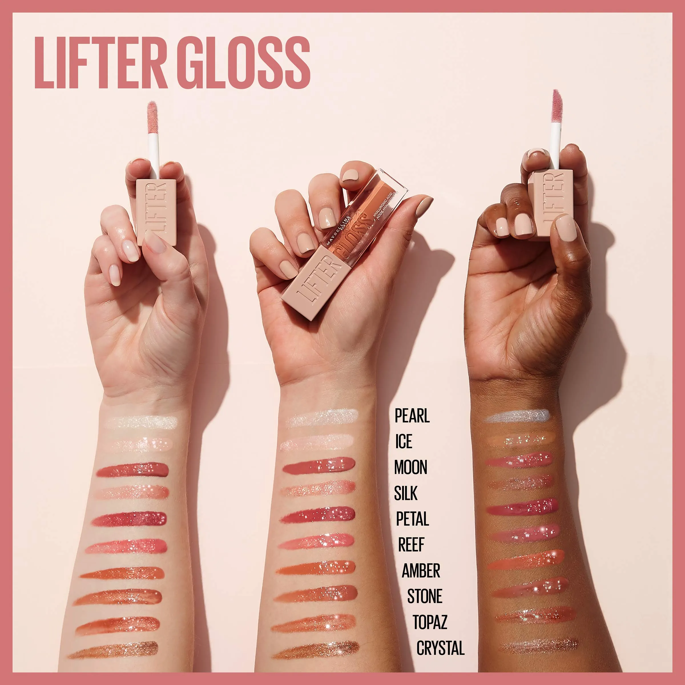 Maybelline New York Lifter Gloss Hydrating Lip Gloss with Hyaluronic Acid, Reef, 0.18 Ounce