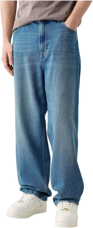Men Y2k Jeans Hip Hop Baggy Star Embroidery Denim Pant Straight Wide Leg Denim Pants Harajuku Streetwear Graphic Jean Trouser