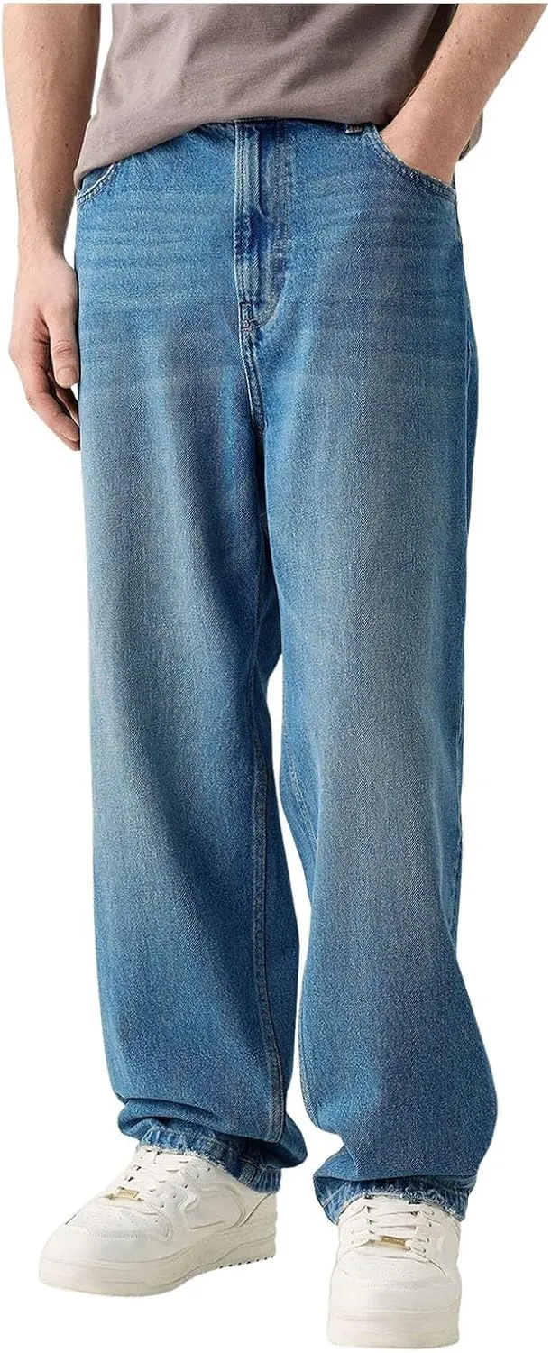 Men Y2k Jeans Hip Hop Baggy Star Embroidery Denim Pant Straight Wide Leg Denim Pants Harajuku Streetwear Graphic Jean Trouser