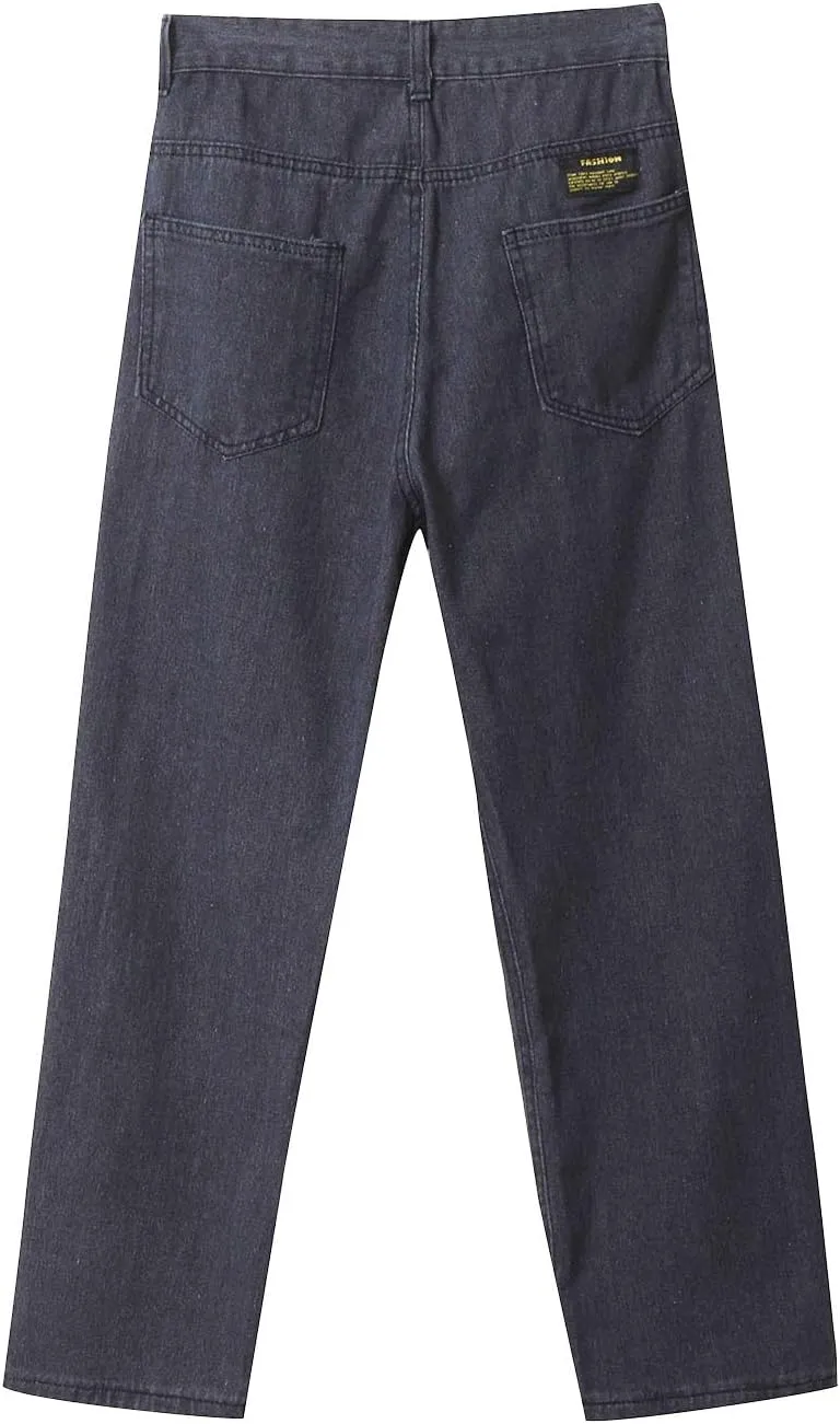 Men's Baggy Cargo Denim Pants Streetwear Y2K Skateboard Jeans Casual Harajuku Straight Leg Loose Fit Jeans Trousers
