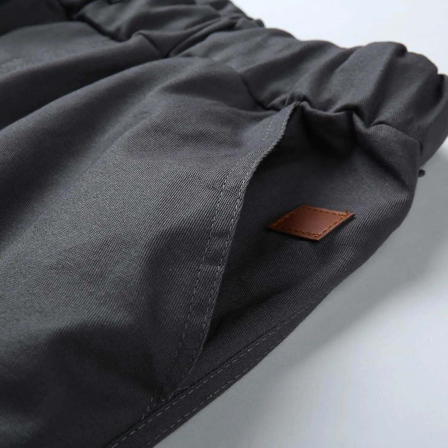 Men's Cargo Sweatpants Drawstring Stretch Fit Jogger Pants for Men with Pockets Open Bottom Gym Workout Track Pants