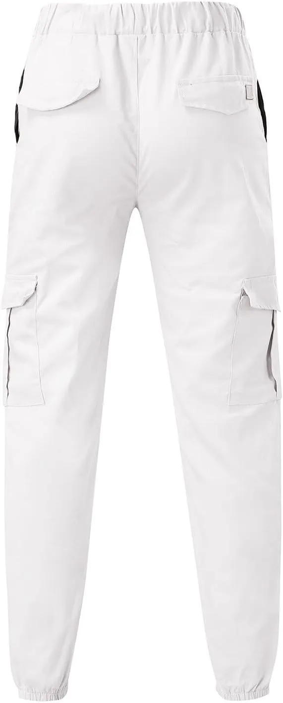 Men's Cargo Sweatpants Drawstring Stretch Fit Jogger Pants for Men with Pockets Open Bottom Gym Workout Track Pants