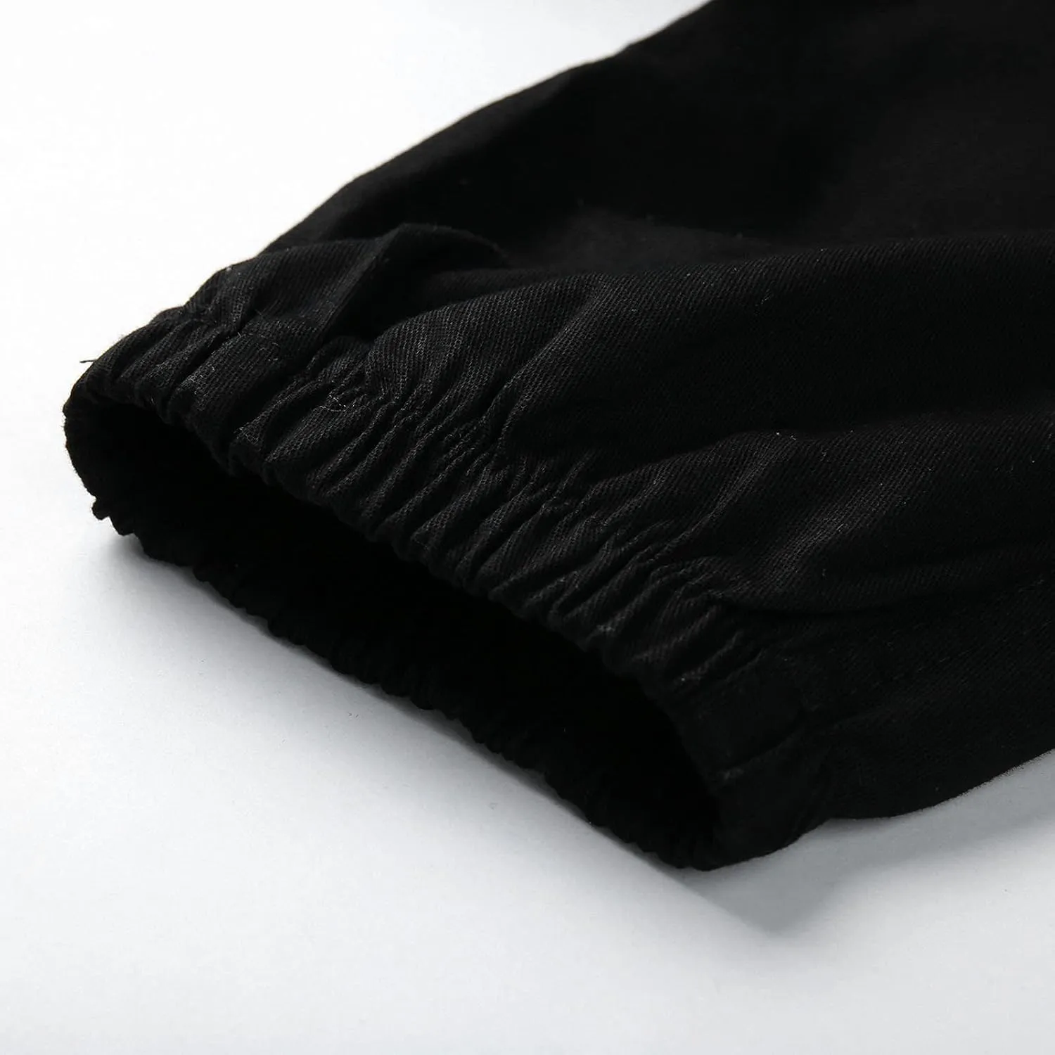 Men's Cargo Sweatpants Drawstring Stretch Fit Jogger Pants for Men with Pockets Open Bottom Gym Workout Track Pants