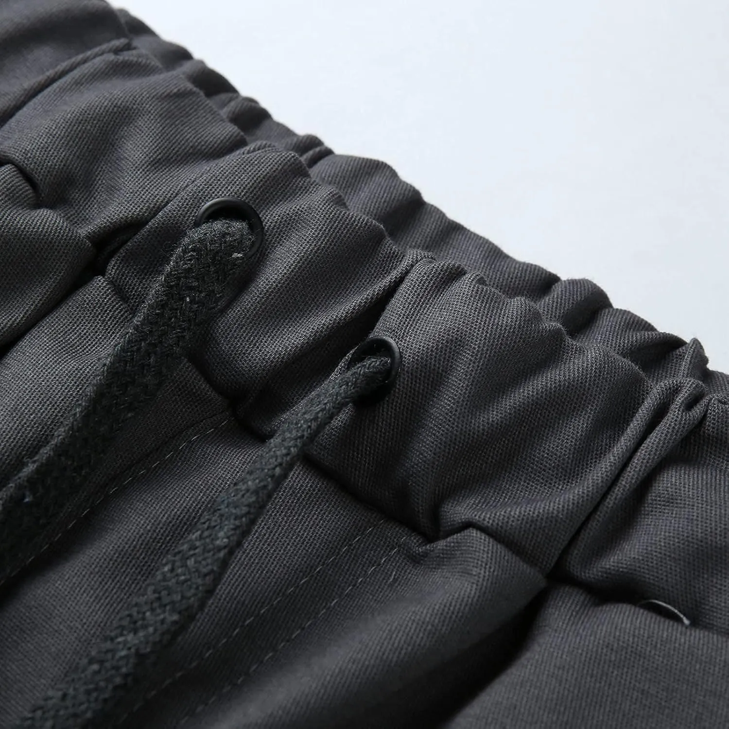 Men's Cargo Sweatpants Drawstring Stretch Fit Jogger Pants for Men with Pockets Open Bottom Gym Workout Track Pants
