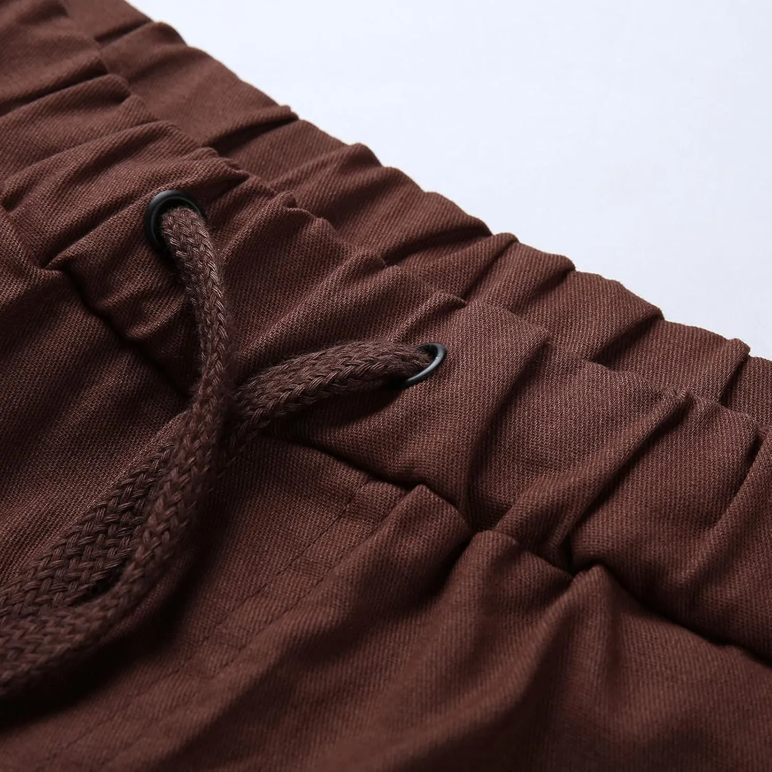 Men's Cargo Sweatpants Drawstring Stretch Fit Jogger Pants for Men with Pockets Open Bottom Gym Workout Track Pants