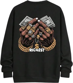 Men's Gesture Graphic Oversized Sweatshirts Long Sleeve Crewneck Loose Pullovers