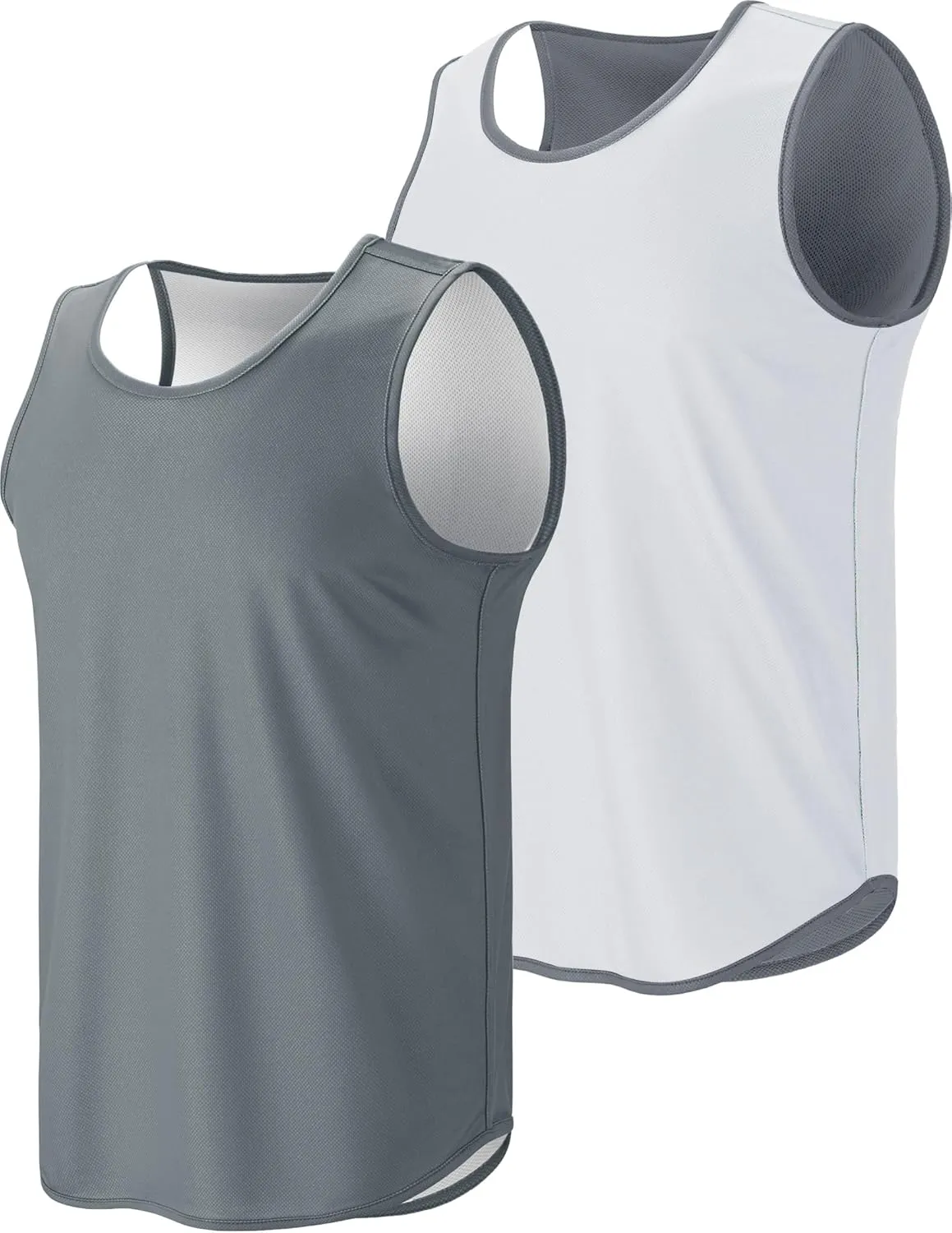 Men's Lightweight Reversible Rec Tanks, Mesh Basketball Jerseys Athletic Quick Dry Shirts Team Scrimmage Uniforms