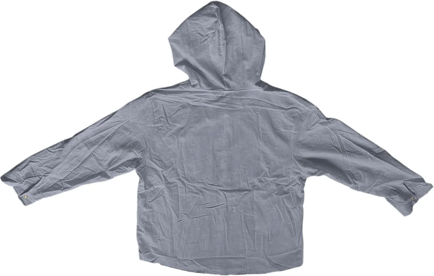 Men's Linen Shirts Long Sleeve Summer Button Down Drawstring Shirt with Hooded Hawaiian Fashion Outfits