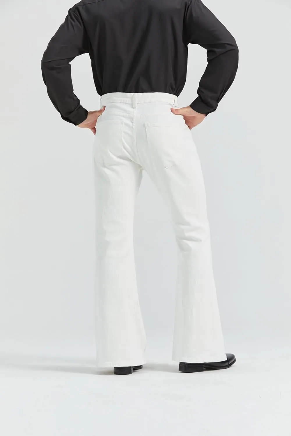 Men's Relaxed Vintage 60s 70s Bell Bottom Stretch Fit Classic Comfort Flared Flares Retro Leg Disco Denim Jeans Pants