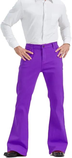 Men's Relaxed Vintage 60s 70s Bell Bottom Stretch Fit Classic Comfort Flared Flares Retro Leg Disco Denim Jeans Pants