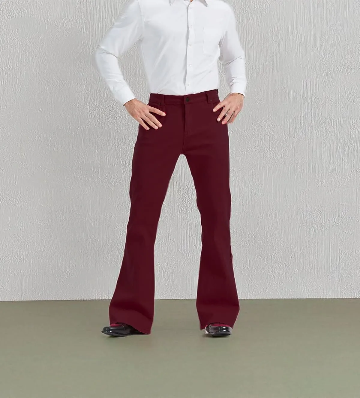 Men's Relaxed Vintage 60s 70s Bell Bottom Stretch Fit Classic Comfort Flared Flares Retro Leg Disco Denim Jeans Pants