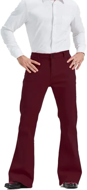 Men's Relaxed Vintage 60s 70s Bell Bottom Stretch Fit Classic Comfort Flared Flares Retro Leg Disco Denim Jeans Pants