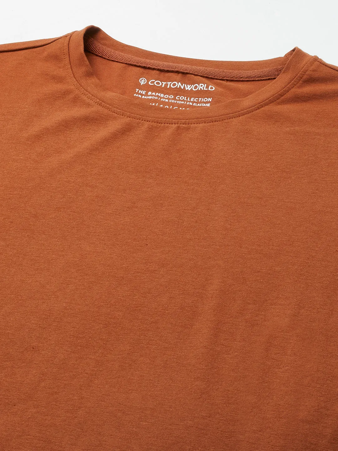 Men's Rust Cotton Bamboo Elastane Regular Fit Tshirt